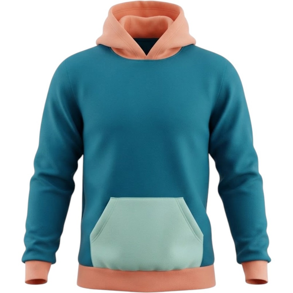 Cabana by Crown & Ivy Womens Colorblock Hoodie Teal Peach Mint Green Large